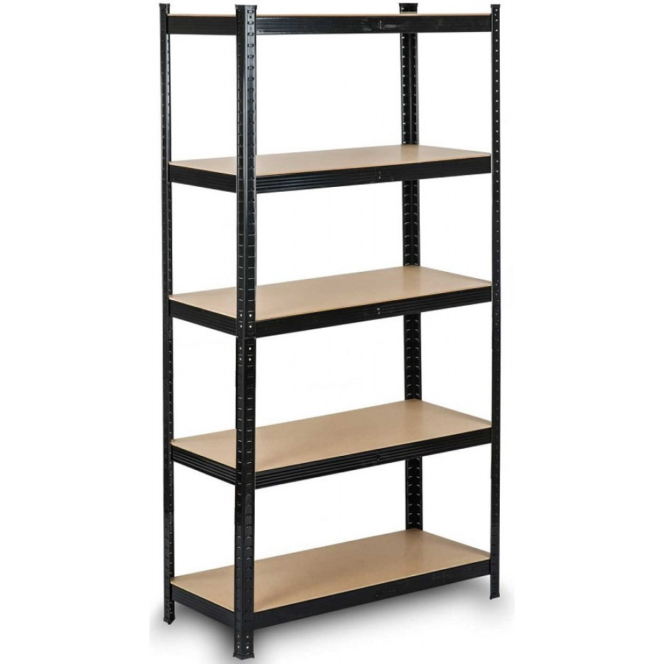 Металевий поличний стелаж вітрина з полицями Siker P9040 чорний 180х90х40 см Київ - фото 2