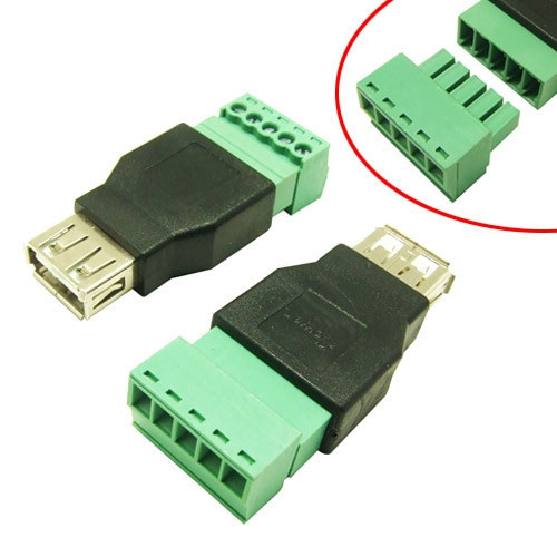 Переходник USB 2.0 Type-A гнездо мама разъем на клеммники 5pin адаптер для подключения проводов Киев - изображение 1