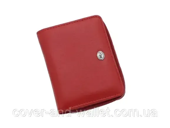 Шкіряний жіночий гаманець червоного кольору на магнітах і блискавці середнього розміру ST Leather 360 Київ - фото 8