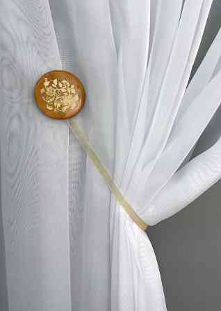 Магніти для штор і гардин Карпати набір 2 шт Коричневий з золотистим (81-262) Київ