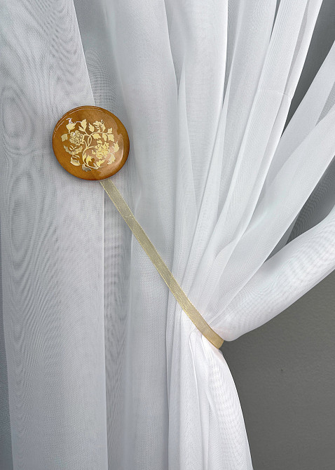 Магніти для штор і гардин Карпати набір 2 шт Коричневий з золотистим (81-262) Київ - фото 4