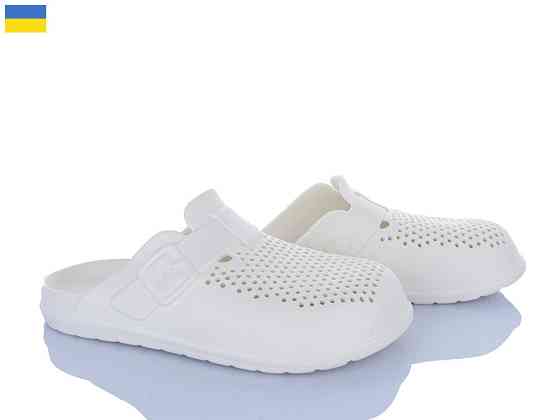 Чоловічі шльопанці капці із закритими пальцями шкарпетками білі сабо мийні легкі пінка ЕВА лікарів кухарів для роботи відпочинку 4 Одеса