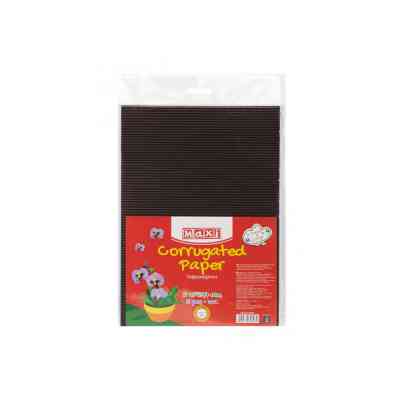 Цветной картон Maxi A4 Гофрокартон металлизированный 21х29,7 см черный (MX61911) Винница