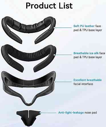 AMVR FC5 Upgraded Full Ventilation Design Face Pad Cover Meta Quest 3S Харьков