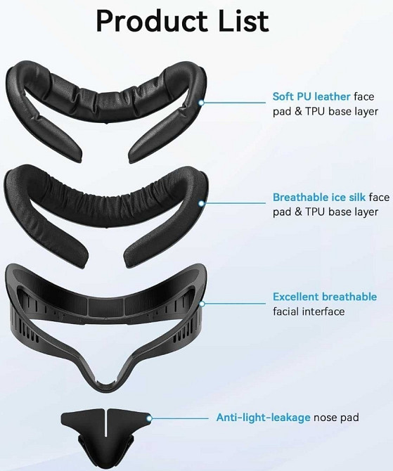 AMVR FC5 Upgraded Full Ventilation Design Face Pad Cover Meta Quest 3S Харьков - изображение 1