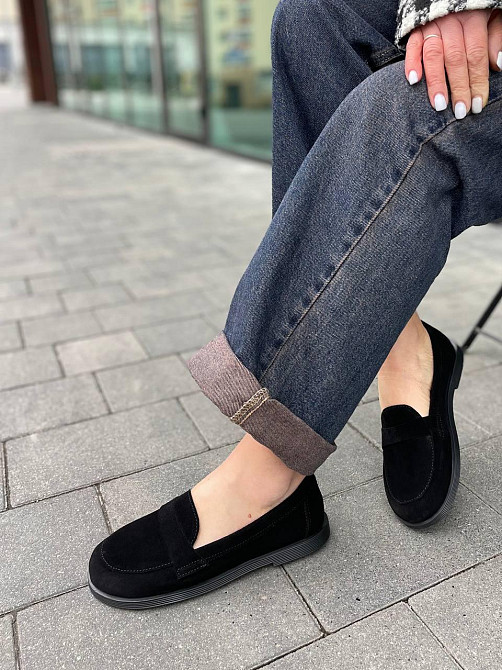 MOD GAR Лофери жіночі MOD GAR 9864 чорні (весна-осінь, замша натуральна) (5805) Коломия - фото 3