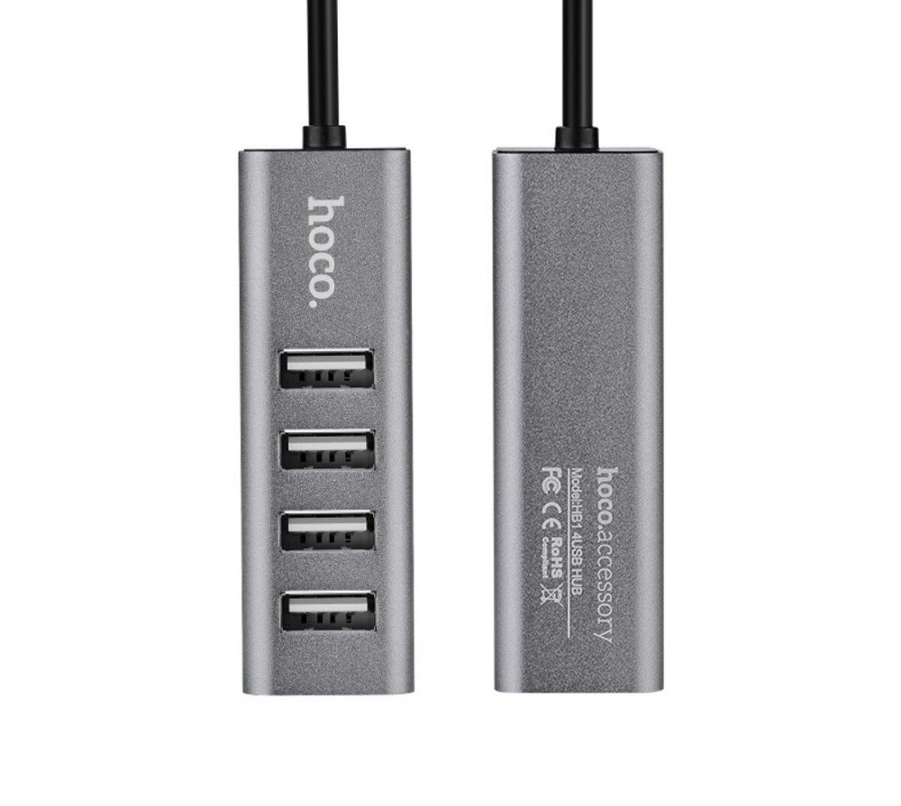 Хаб адаптер переходник HOCO HB1 4USB Line machine Tarnish 6957531038139 Одесса - изображение 2