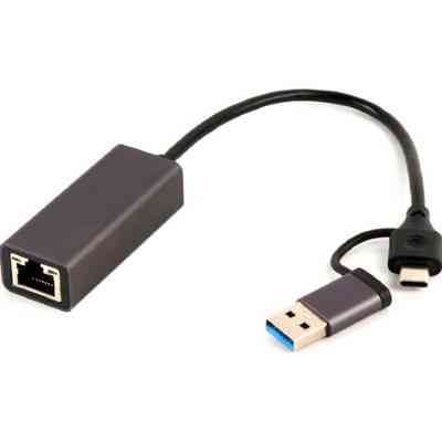 Адаптер USB-A/USB/C to 1Gbps Lan Cablexpert (A-USB3AC-LAN-01) Винница