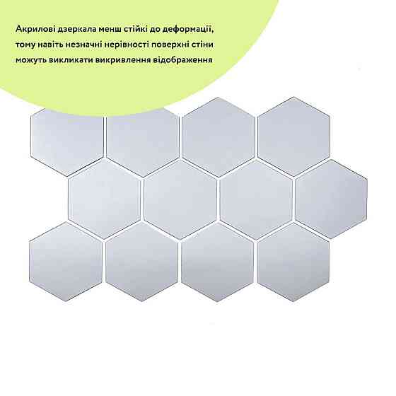 Зеркальный декор акриловый самоклеющийся 85*95мм серебро,12шт (D) SW-00002512 Днепр