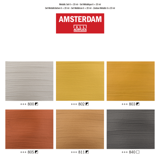 Набор акриловых красок AMSTERDAM METALLIC 6х20мл Royal Talens Киев