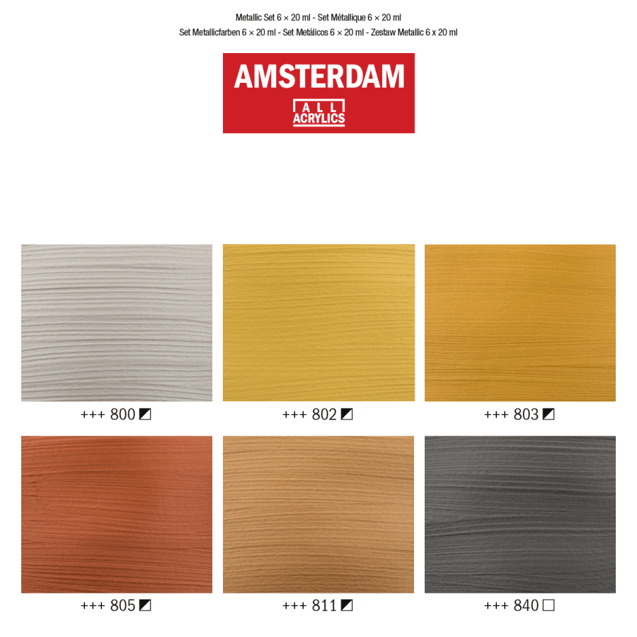 Набор акриловых красок AMSTERDAM METALLIC 6х20мл Royal Talens Киев - изображение 4