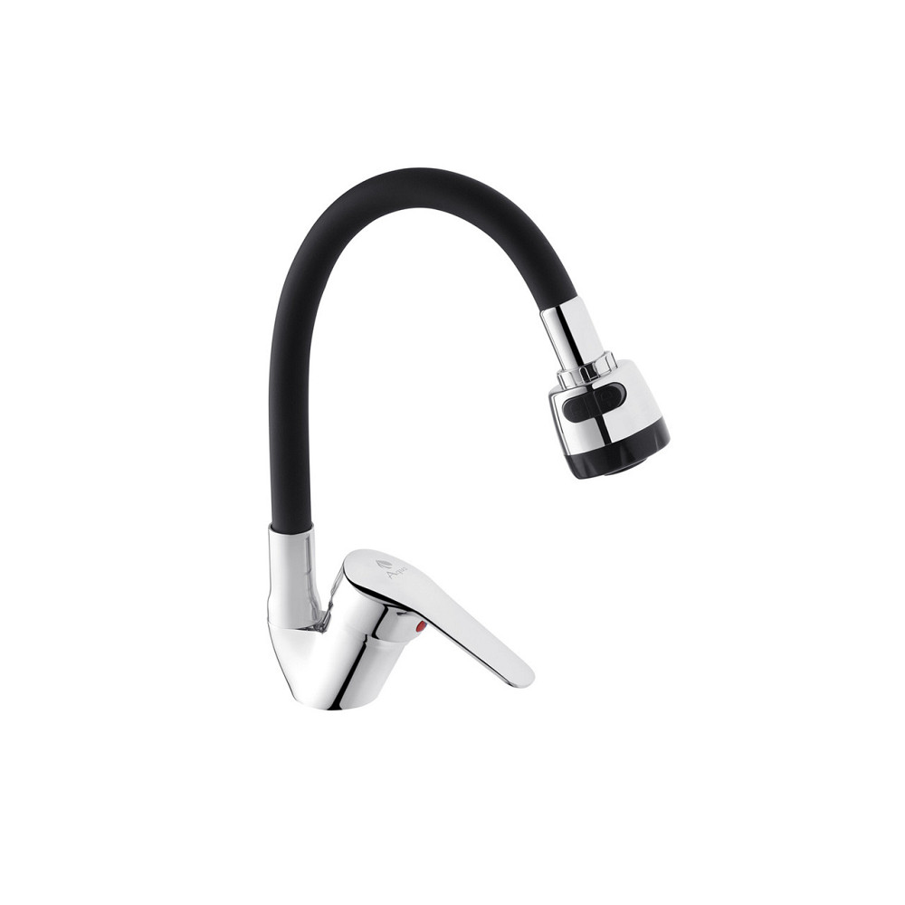 Смеситель для кухни Agua Sevilla гибкий - C039NGR хром/чёрный Киев - изображение 1