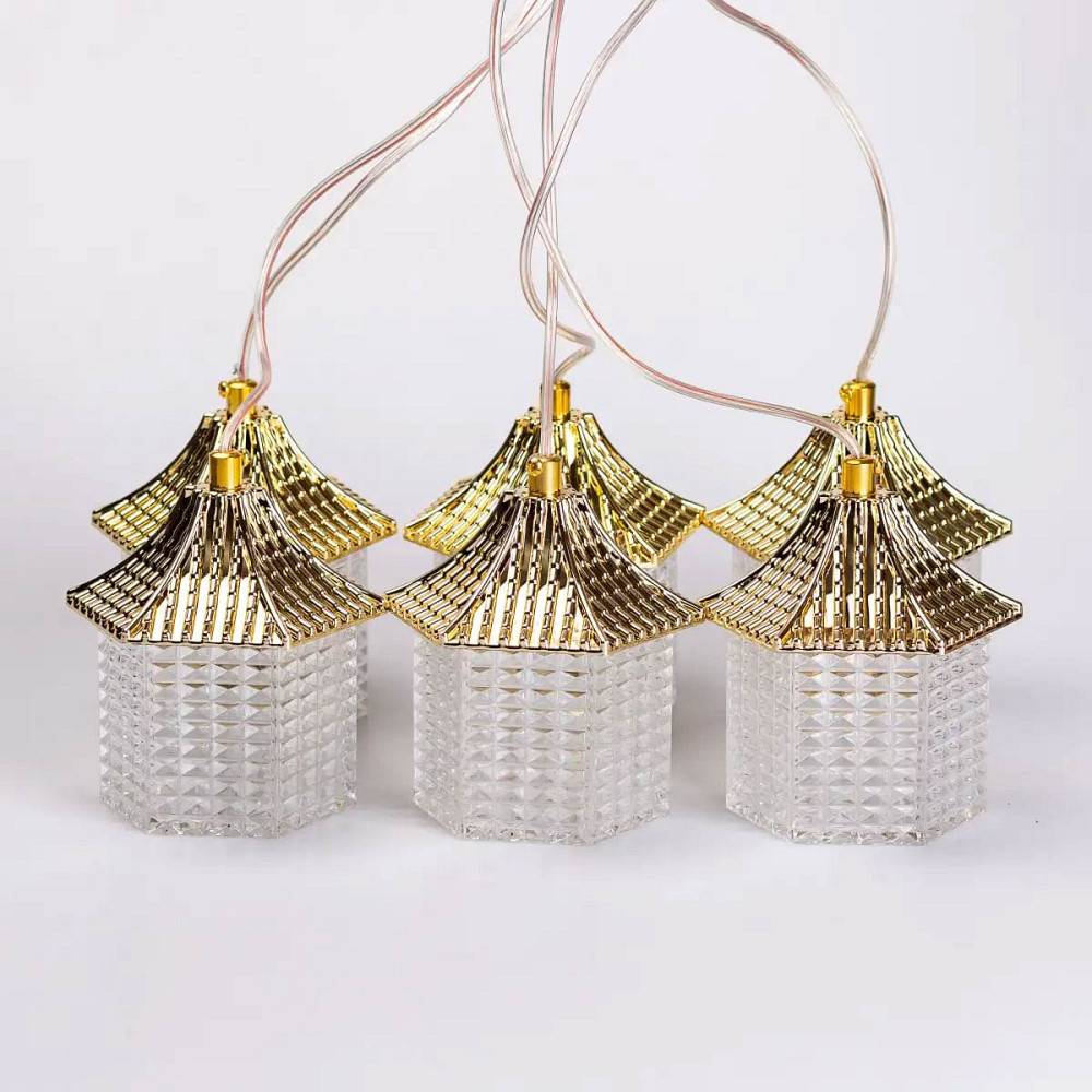 Гірлянда штора з фігурками Ліхтар 3 метри 6 ламп тепле жовте світло 6L3MLIG Коломия - фото 8