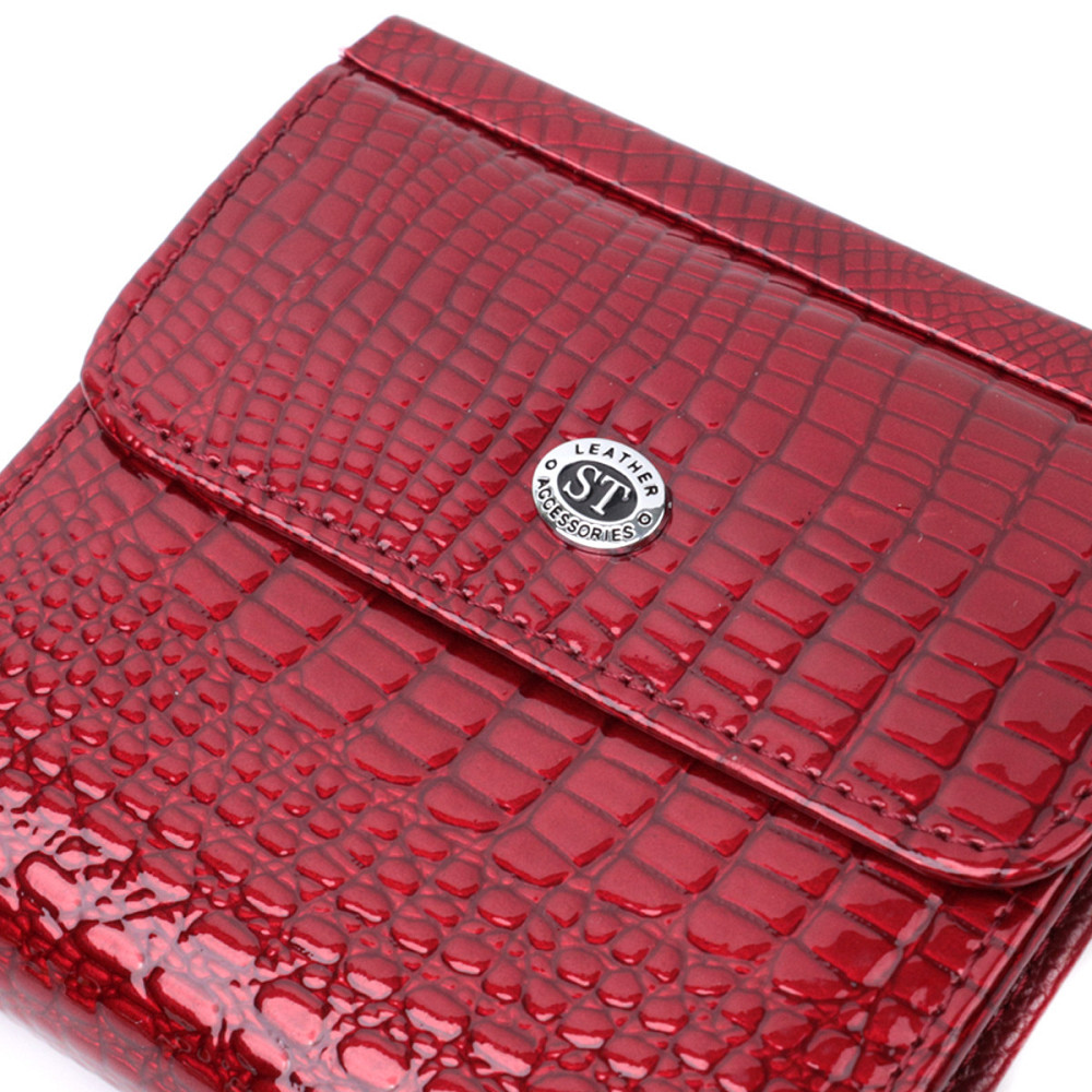 Фактурный женский кошелек из натуральной кожи ST Leather 22705 Красный Киев - изображение 7