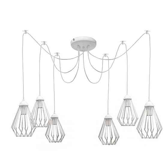 Подвесная люстра под старину паук белая 6 ламп Silvia NL 05371-6 W Одесса