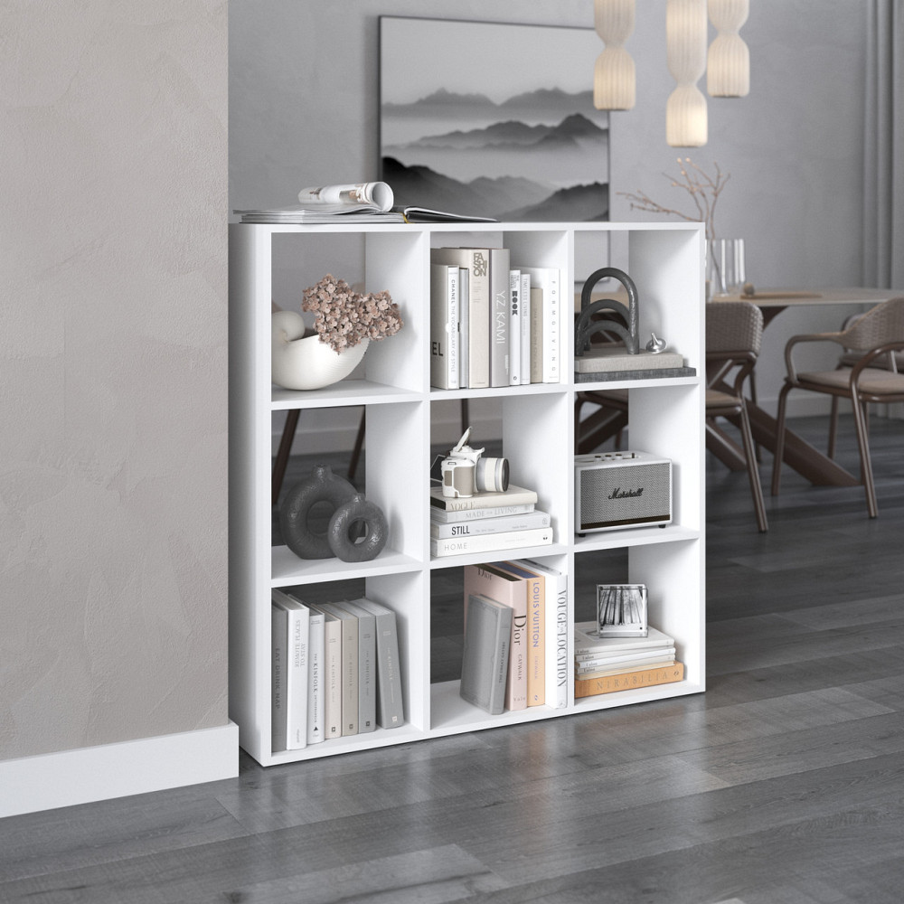 Стеллаж VAYS M-20, книжная полка с 9 ячейками, ЛДСП, 108×29×108 см - для дома, офиса, детской или гостиной Львов - изображение 6