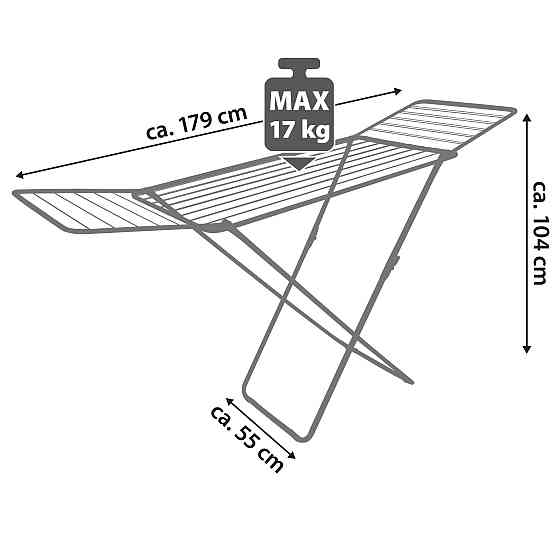 Сушарка для білизни підлогова Casa Si Kolibri 18m Black (CS42191C06E) Київ