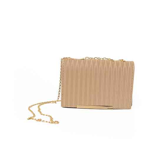 Сумка женская стильная маленькая через плечо на цепочке, сумочка клатч вечерний, Бежевый Каменец-Подольский