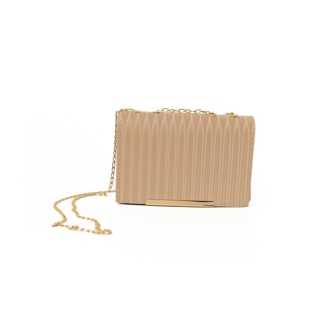 Сумка женская стильная маленькая через плечо на цепочке, сумочка клатч вечерний, Бежевый Каменец-Подольский - изображение 1