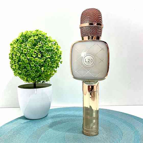Мікрофон бездротової караоке bluetooth USB акумулятор TF слот 25см Рожевий (L20) Чернігів