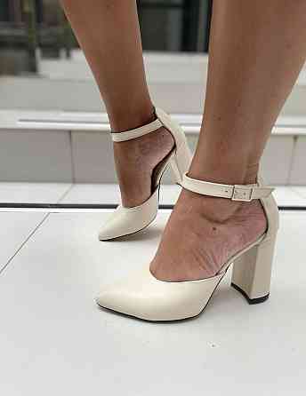 Wright Босоніжки жіночі бежеві WRIGHT 9535 шкіряні / Босоніжки на підборах із закритим носком 3 Коломия