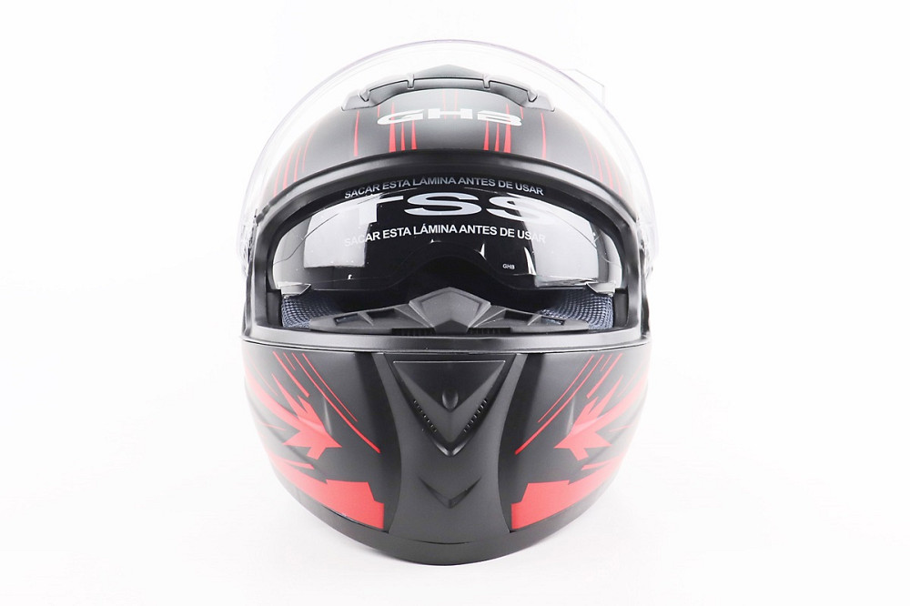 Шолом інтеграл, закритий (сертифікація DOT)+відкидні окуляри BLD-М61 S (55-56см), ЧОРНО-ЧЕРВОНИЙ (флуоресцентний) Київ - фото 5