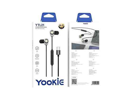 Навушники Hands Free Type-C YTL21 чорні ТМ YOOKIE Київ