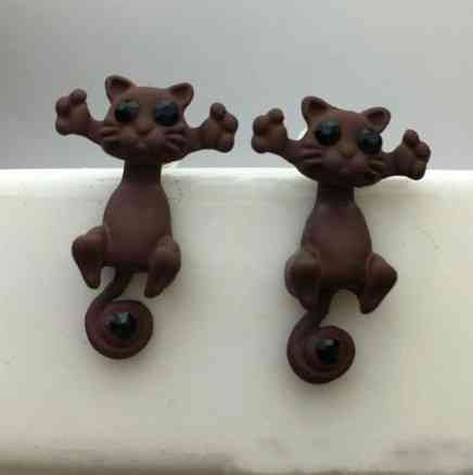 Серьги детские коричневые 