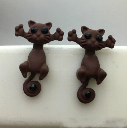 Серьги детские коричневые 