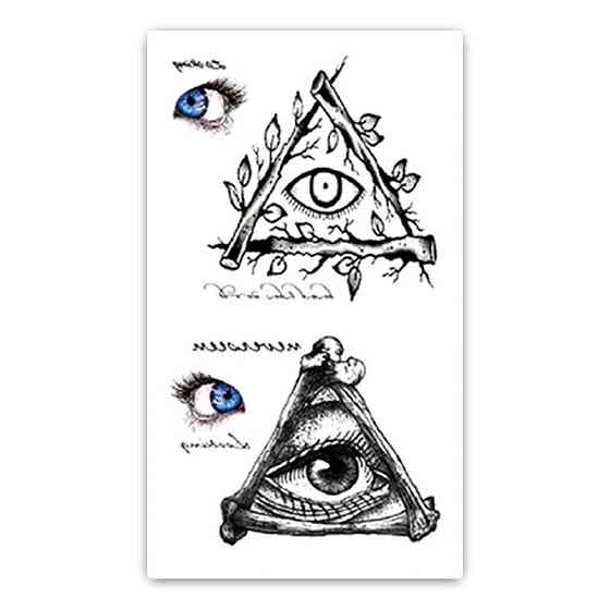 Наклейка для тіла тату Очі 10 на 6 см чорний Київ