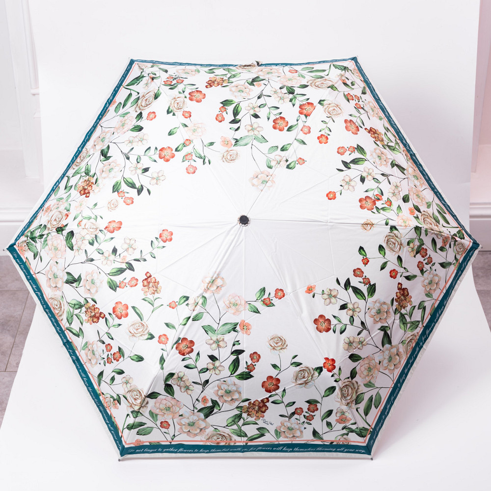 Yiwu Парасолька механічна елегантна з принтом міцна надійна з поліестеру діаметр 99 см Зелений Коломыя - изображение 1