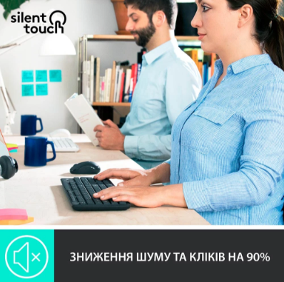 IT набір Logitech MK295 Silent Wireless Combo, US, Graphite (920-009800) (6836269) Киев - изображение 2