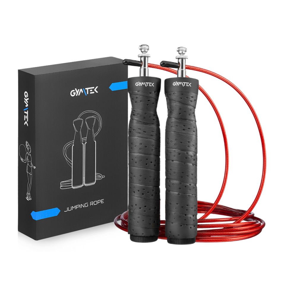 Скакалка Gymtek швидкісна з підшипниками чорна Київ - фото 1