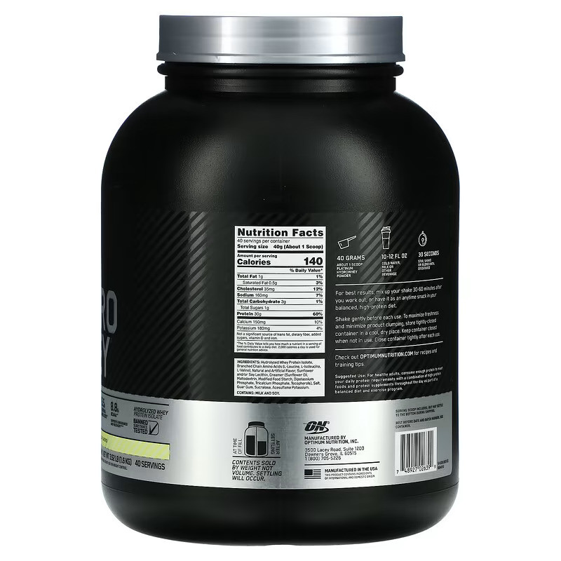 Протеїн Optimum Nutrition Platinum Hydro Whey 1.6 kg (Velocity Vanilla) Луцьк - фото 2