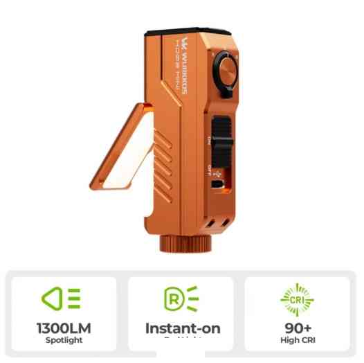 Ручной фонарь Wurkkos HD02 Mini 1300лм 204м (4 режима) 14500/AA Оранжевый Киев