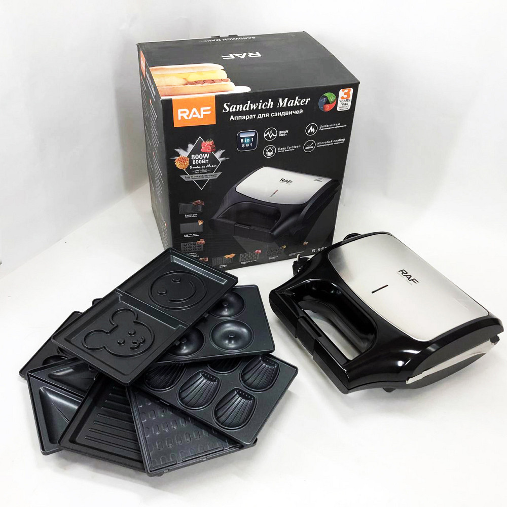 Прижимной домашний гриль RAF R.551 850 Вт 8 в 1, Сковорода с сэндвич дном, Гриль для дома електрогриль UI-87 Львов - изображение 6