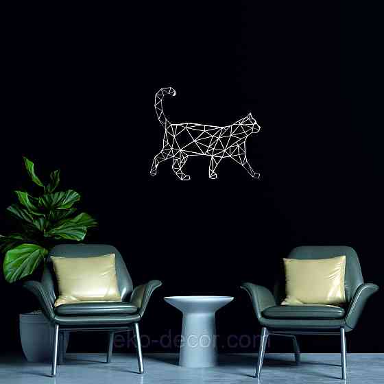 Декоративное настенное Панно «Кот» Декор на стену 90*75 см, Белый Киев