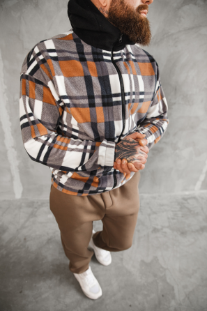 Сорочка чоловіча з капюшоном Коричнево-синій S Харків