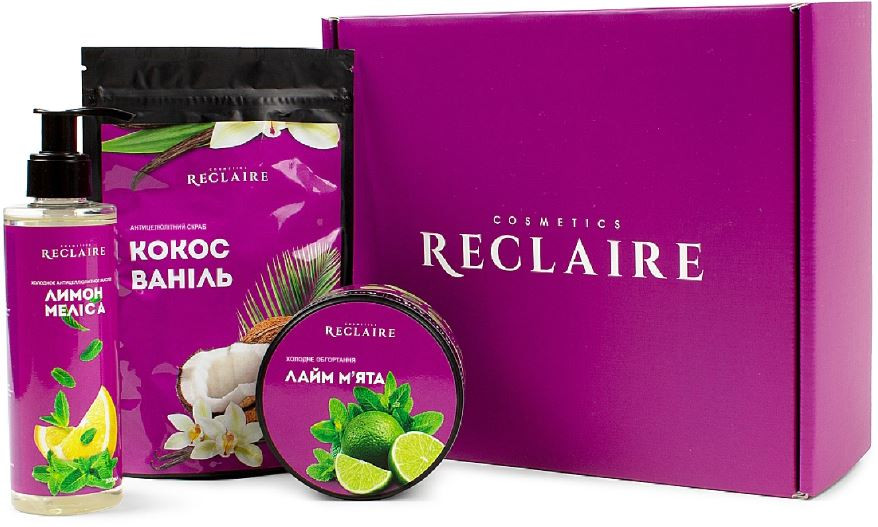 Холодный антицеллюлитный набор для похудения Скраб+Обертывание+Масло Reclaire cosmetics Киев - изображение 1