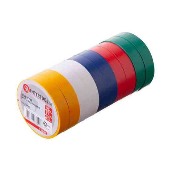 Стрічка ізоляційна 0.15 мм * 17 мм * 25 м, кольорова (10 од.) INTERTOOL IT-0029 Киев