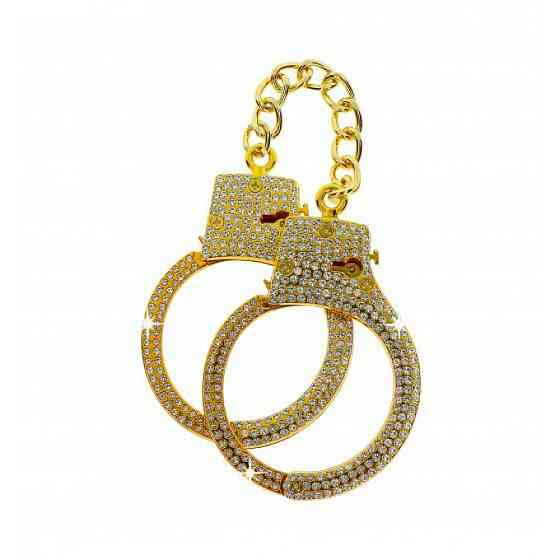 Наручники золоті Taboom Bondage in Luxury Diamond Wrist Cuffs прикрашені камінням Sex Aura Київ