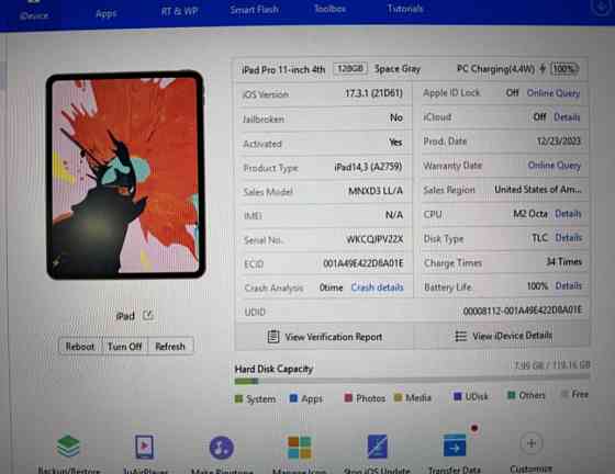 Планшет 2022 Ipad Pro M2 
128Gb 
wi-fi Київ
