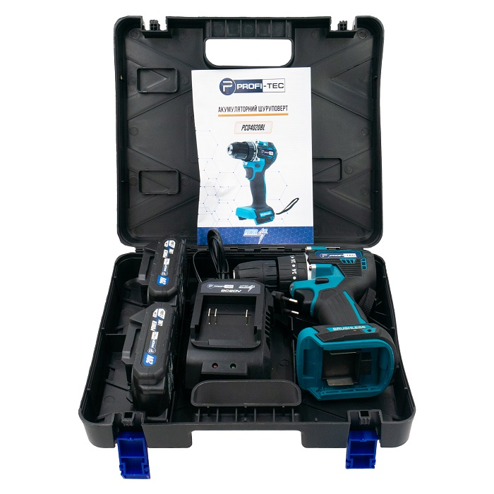 Мощный аккумуляторный шуруповерт PROFI-TEC PCD4020BL POWERLine: с АКБ 2 шт-20V х 2.0 Ah + ЗП, 40 Нм Киев - изображение 9