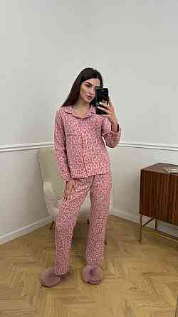 Женский комплект из натуральной ткани Лео, Темно-розовый, XL-2XL Харьков