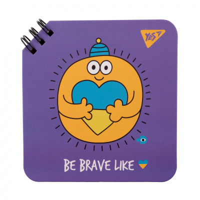 Блокнот Yes 110x110 мм 80 аркушів на cпіралі Stand with Ukraine клітинка (151817) Вінниця - фото 1