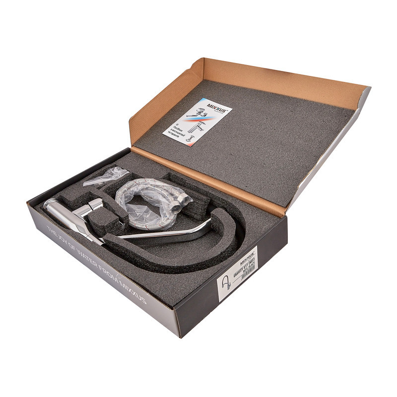 Змішувач для кухні MIXXUS PREMIUM GRAVITY 017 (NUT) REFL.BLACK (Колір хром та силіконовий вилив чорний) (MI8406) Харків - фото 4