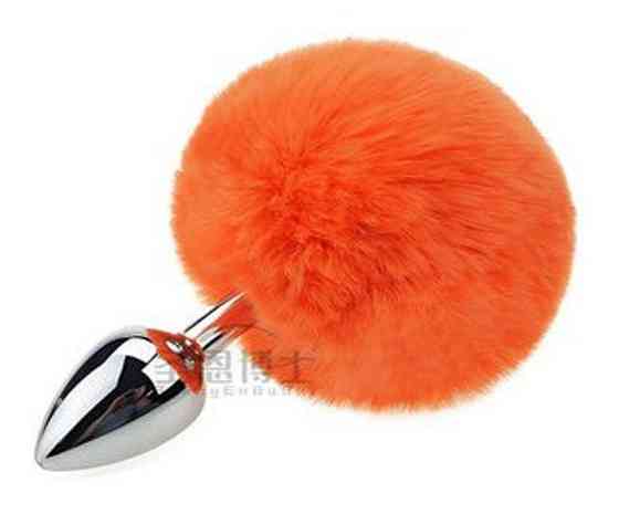 Анальна пробка з хвостом SKN-Z35 Orange ( розмір XS ) Sex Aura Київ