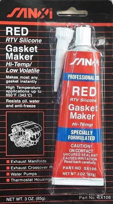 Силиконовый герметик (жидкая прокладка) SANOI (полный аналог ABRO) на блистере 85 грамм (КРАСНЫЙ) Павлоград - изображение 1