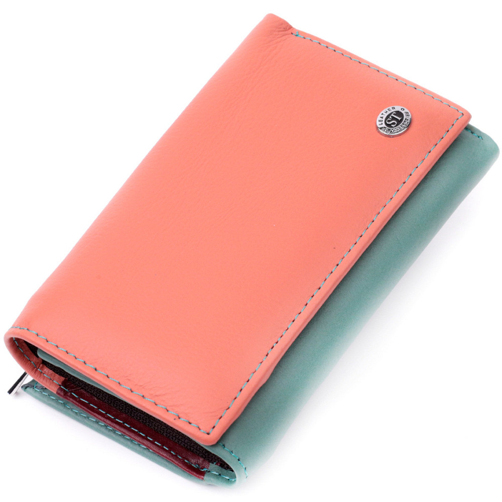 Красивый женский кожаный кошелек в три сложения ST Leather 19441 Разноцветный Киев - изображение 1