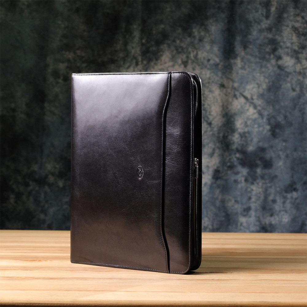 Оригинальная папка с блокнотом из гладкой натуральной кожи Tony Perotti 20850_1 (1278L nero) Черный Киев - изображение 9